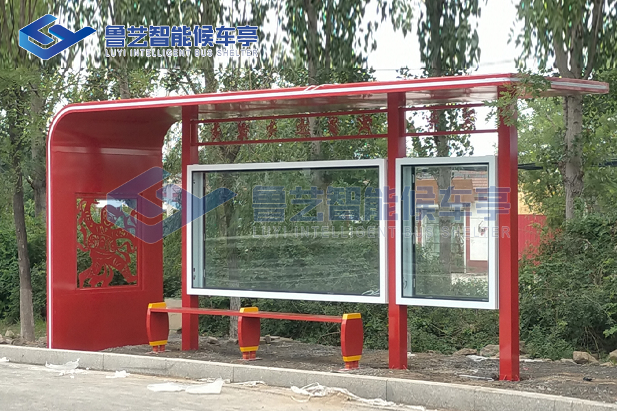 山東定制特色腰鼓造型公交候車亭，讓城市公共交通錦上